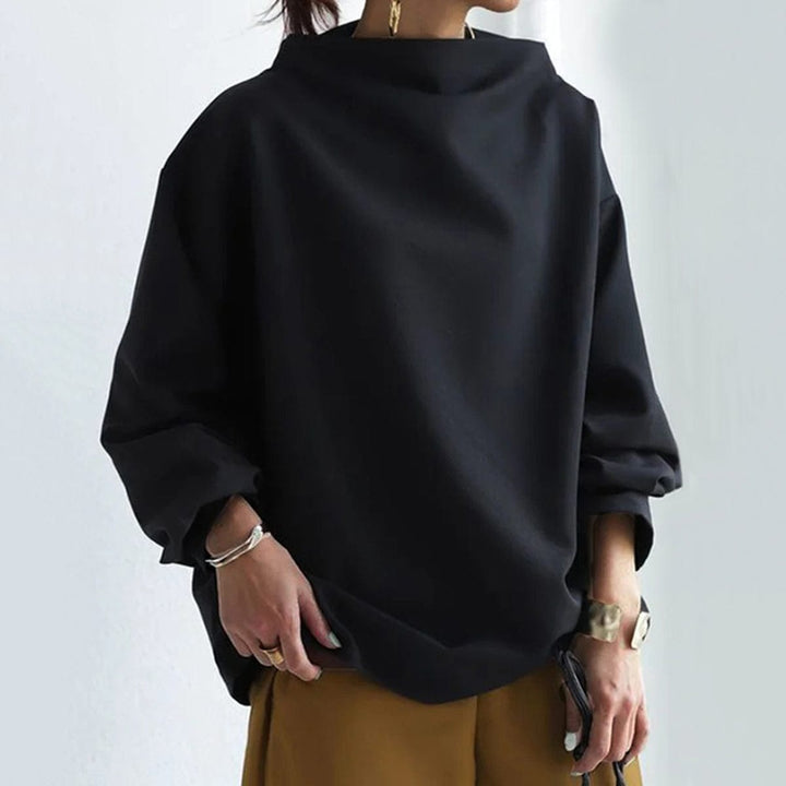 Imogen™ | Black Luxe Draped Sweater