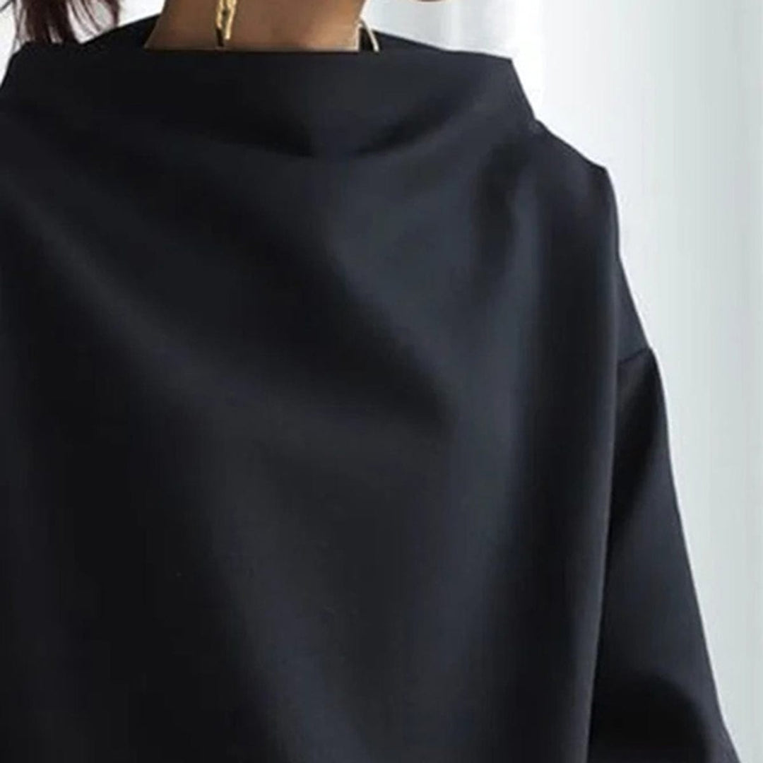 Imogen™ | Black Luxe Draped Sweater