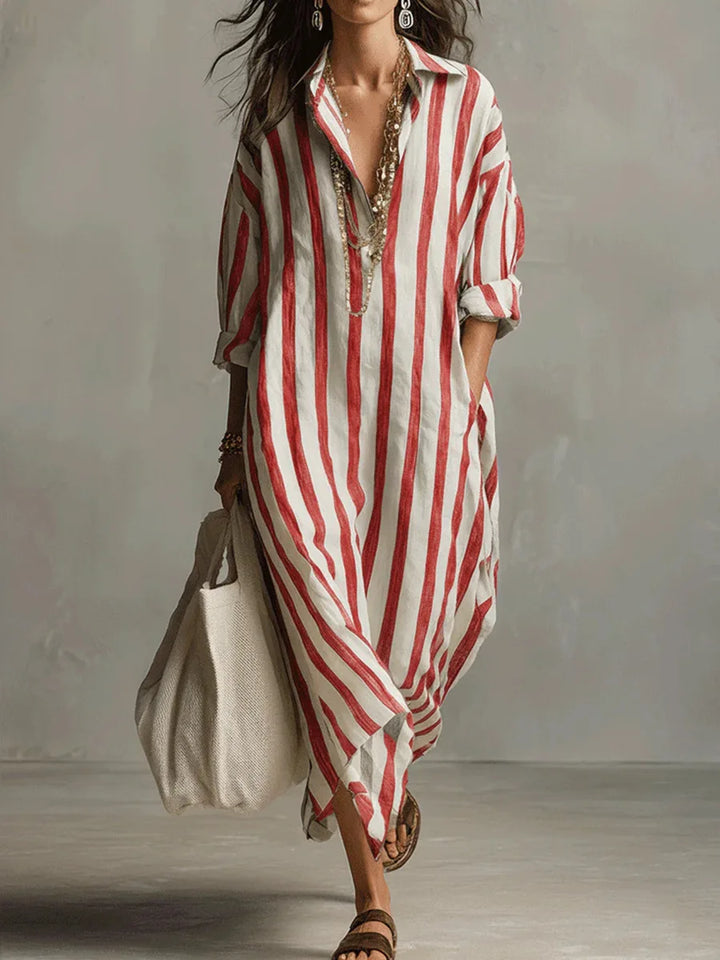 Isolde™ | Coastal Stripe Maxi Dress