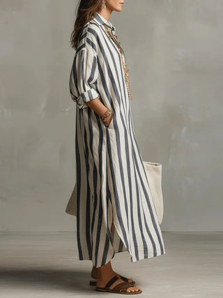 Isolde™ | Coastal Stripe Maxi Dress