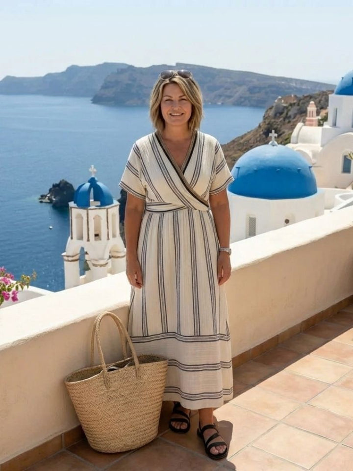Juliana | Vestido Cruzado Mediterráneo