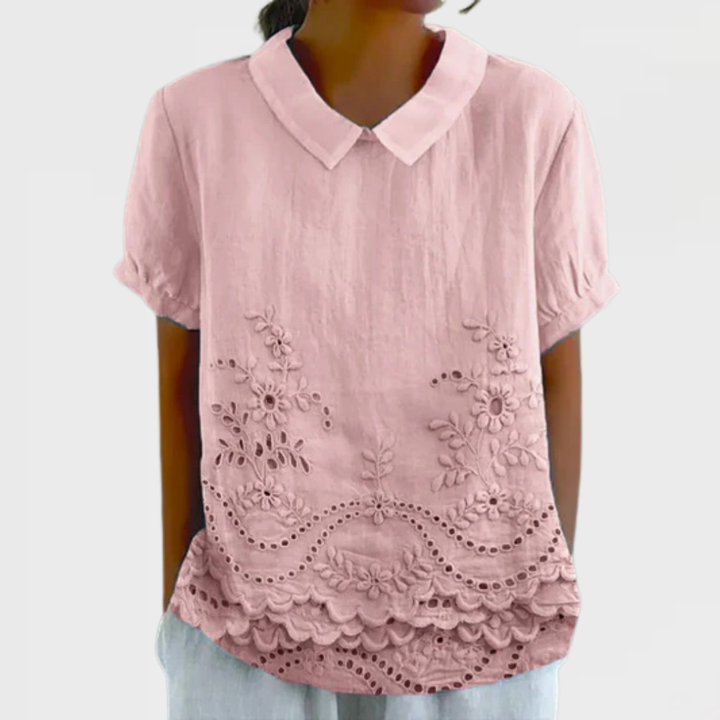 Rosalie™ | Vintage Lace Polo Blouse
