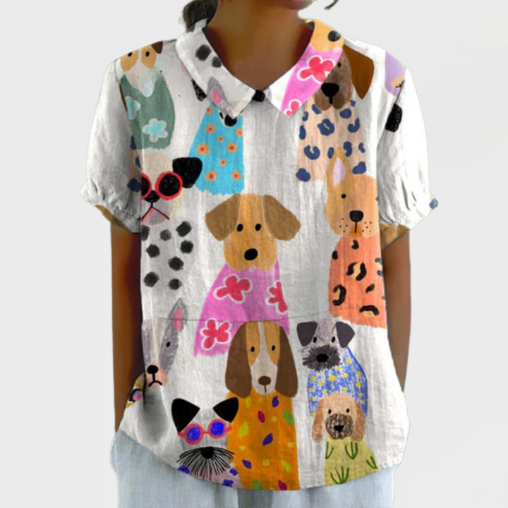 Bailey™ | Playful Pups Polo Blouse