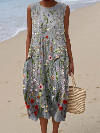 Meadow | Wildflower Harmony Sleeveless Midi Dress