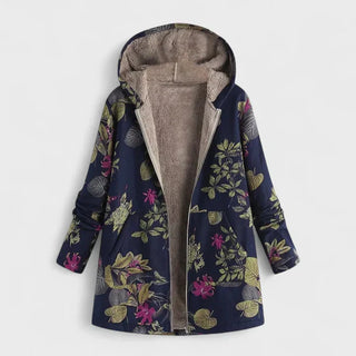 Elise™ | Botanical Sherpa-Lined Hooded Jacket