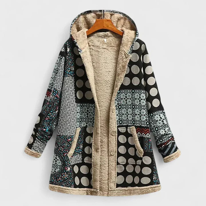 Elise™ | Botanical Sherpa-Lined Hooded Jacket