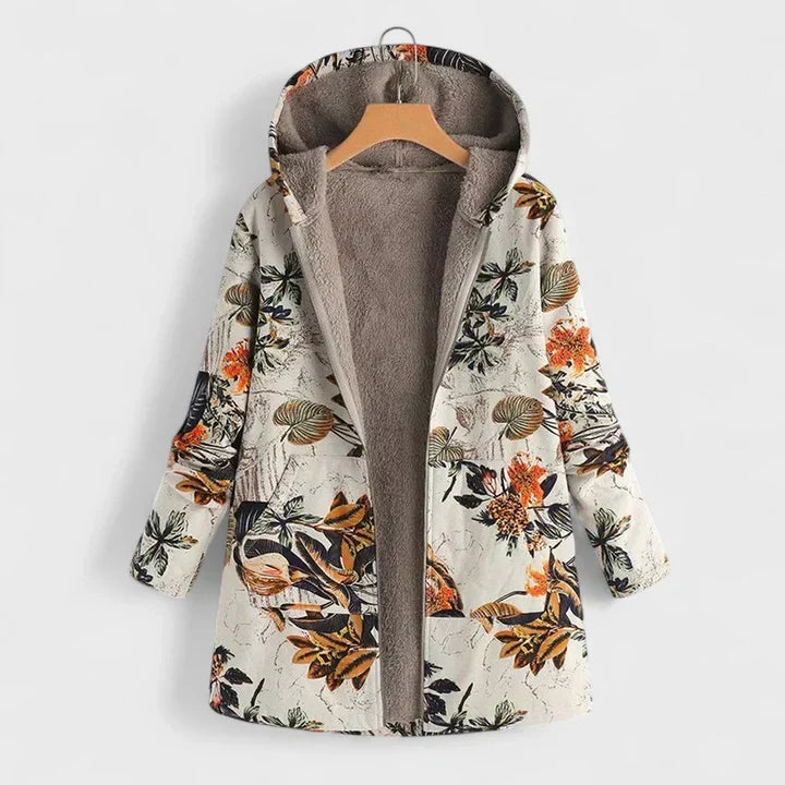 Elise™ | Botanical Sherpa-Lined Hooded Jacket