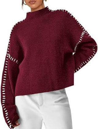 Onyx™ | Luxe Black Contrast Stitch Sweater