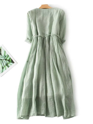 Sage™ | Ruffle Tie-Waist Midi Dress