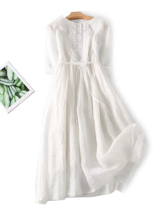 Sage™ | Ruffle Tie-Waist Midi Dress