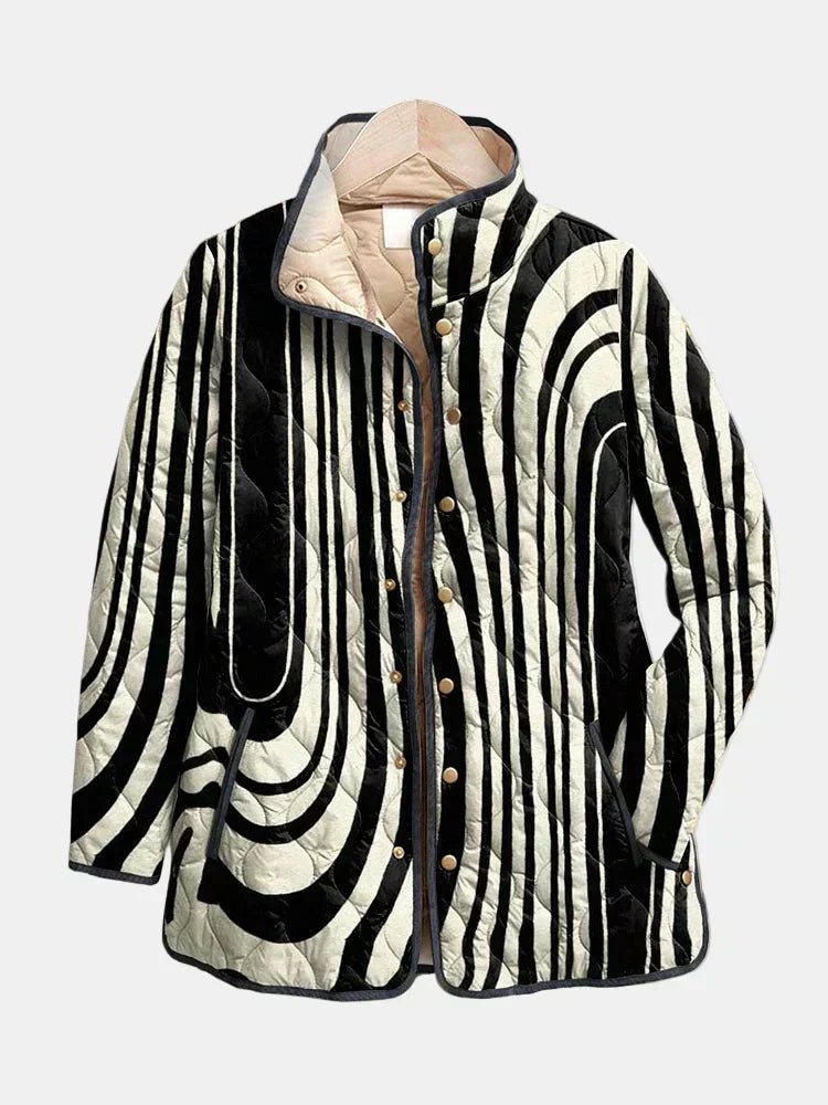 Solène™ | Artistic Wave Quilted Jacket