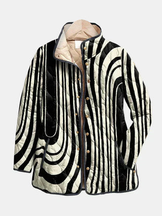 Solène™ | Artistic Wave Quilted Jacket