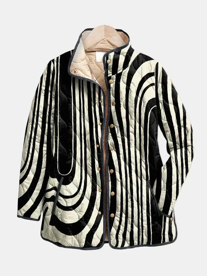 Solène™ | Artistic Wave Quilted Jacket