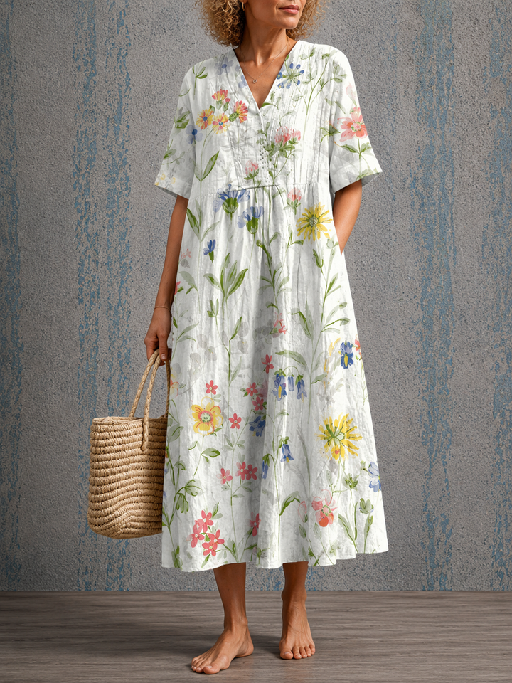 Louisa™ | Half Sleeve Linen Dress