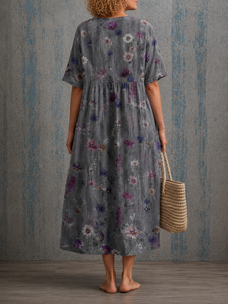 Celeste™ | Midnight Bloom Midi Dress