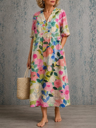 Seraphina™ | Watercolour Bloom Midi Dress