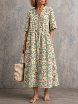 Rosalie™ | Garden Blossom Midi Dress