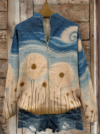 Ottilie™ | Coastal Dandelion Zip Cardigan