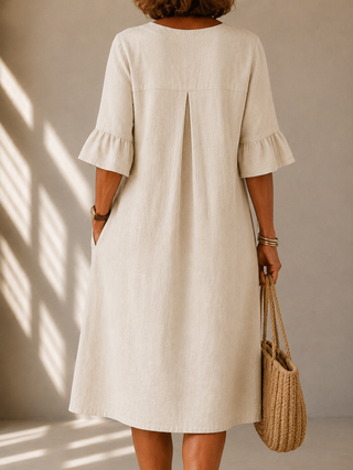 Hazel™ | Natural Grace Midi Dress