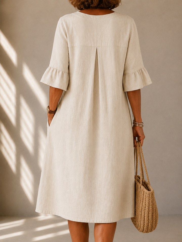 Hazel™ | Natural Grace Midi Dress