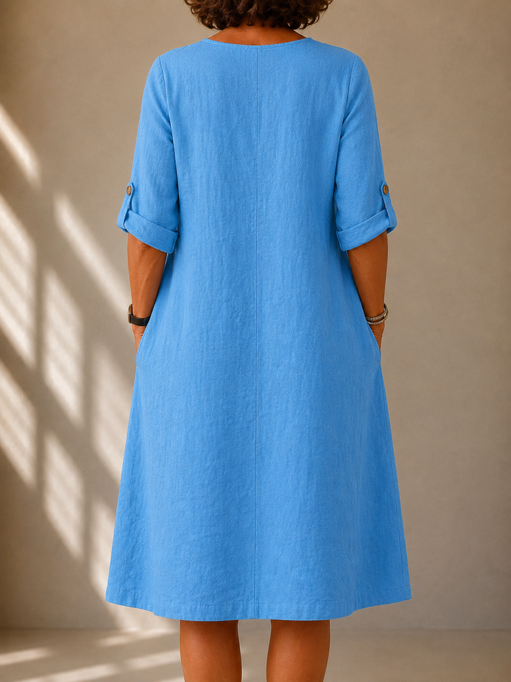 Skylar™ | Azure Breeze Midi Dress