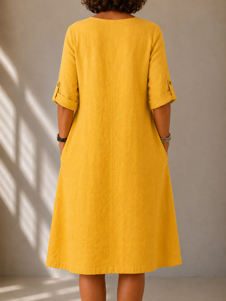 Marigold™ | Golden Glow Midi Dress
