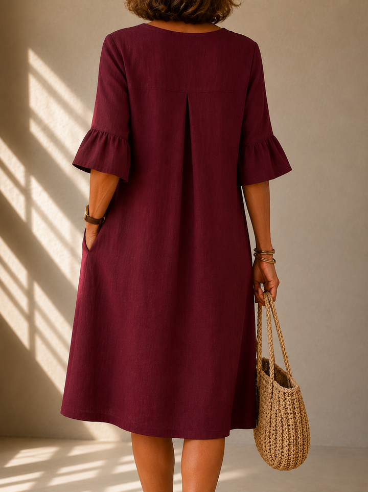 Scarlett™ | Burgundy Grace Midi Dress