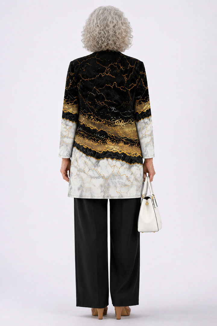 Noelle™ | Elegant Black Gold Marble Print 3-Piece Set