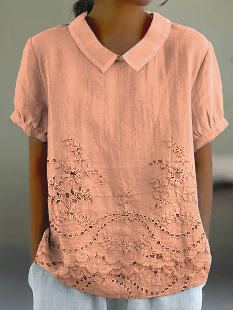 Rosalie™ | Vintage Lace Polo Blouse
