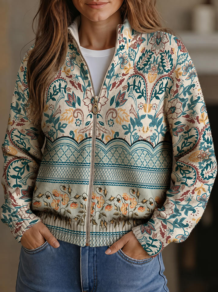 Lowenna™ | Heritage Bloom Zip Cardigan