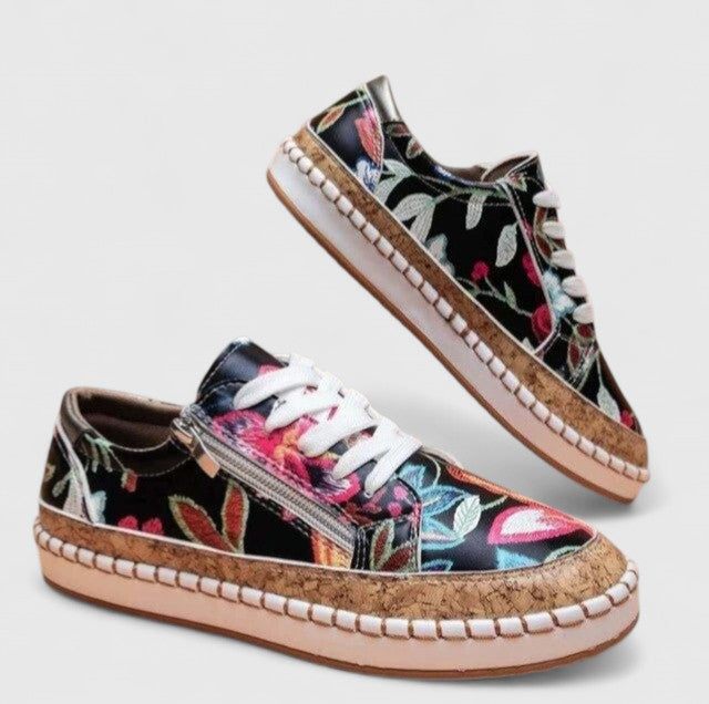 Genevra™ | Orthopedic Floral Platform Sneakers