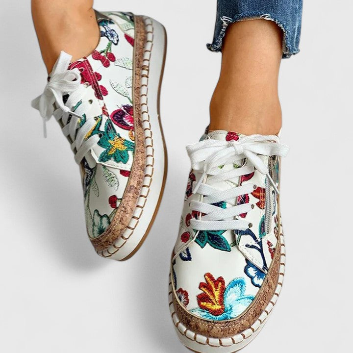 Genevra™ | Orthopedic Floral Platform Sneakers