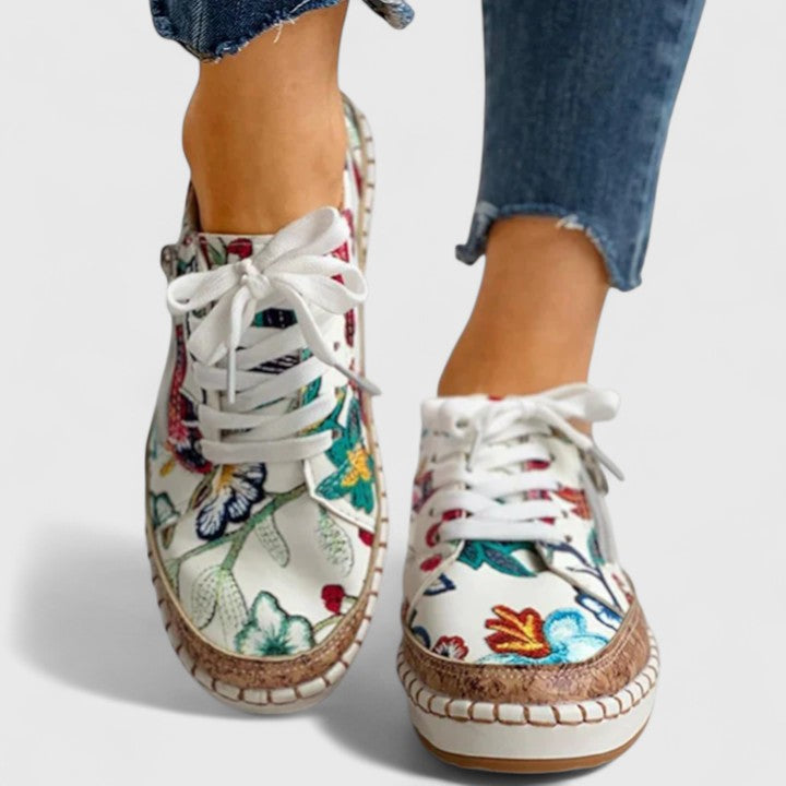 Genevra™ | Orthopedic Floral Platform Sneakers