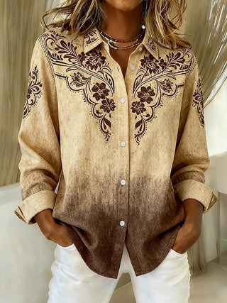 Savannah™ | Vintage Blue Floral Embroidered Blouse