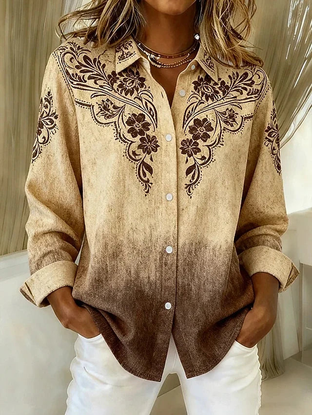 Savannah™ | Vintage Blue Floral Embroidered Blouse