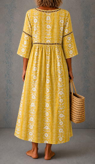 Marigold™ | Golden Bloom Maxi Dress