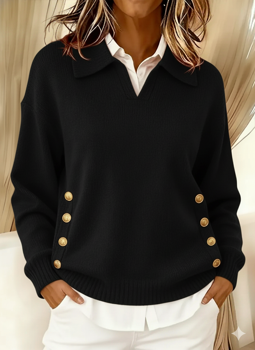 Cressida™ | Button-Detail Autumn Sweater
