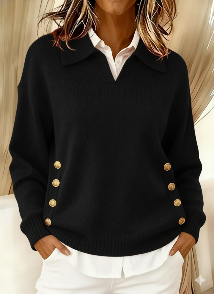Cressida™ | Button-Detail Autumn Sweater