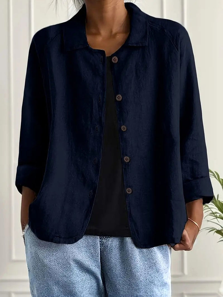 Krishna™ | Sky Blue Linen Classic Top