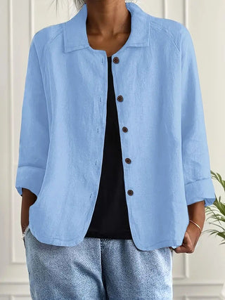 Krishna™ | Sky Blue Linen Classic Top
