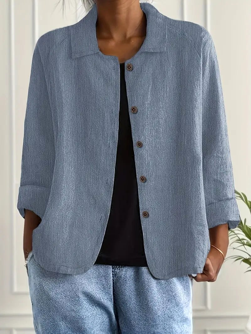 Krishna™ | Sky Blue Linen Classic Top