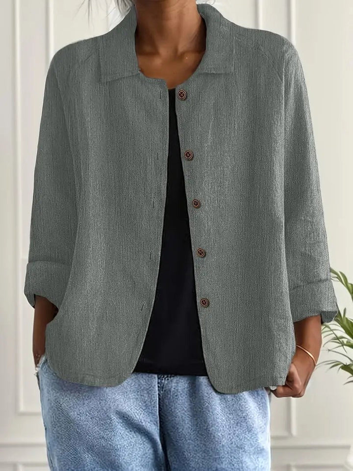 Krishna™ | Sky Blue Linen Classic Top