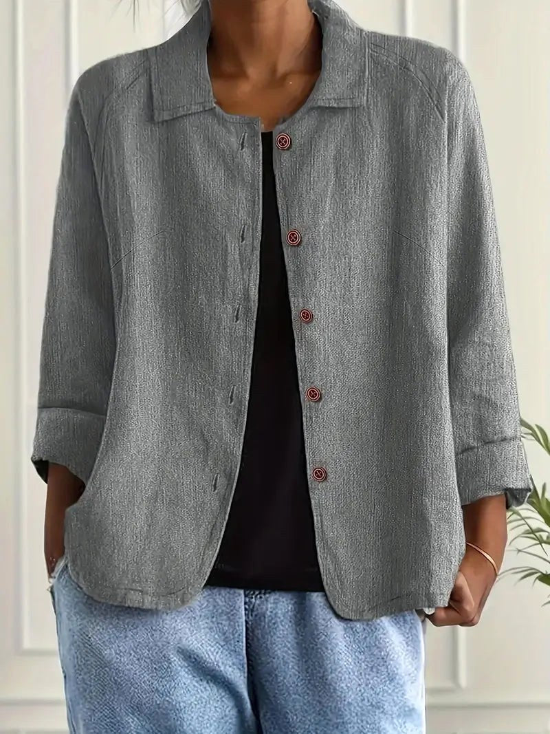 Krishna™ | Sky Blue Linen Classic Top