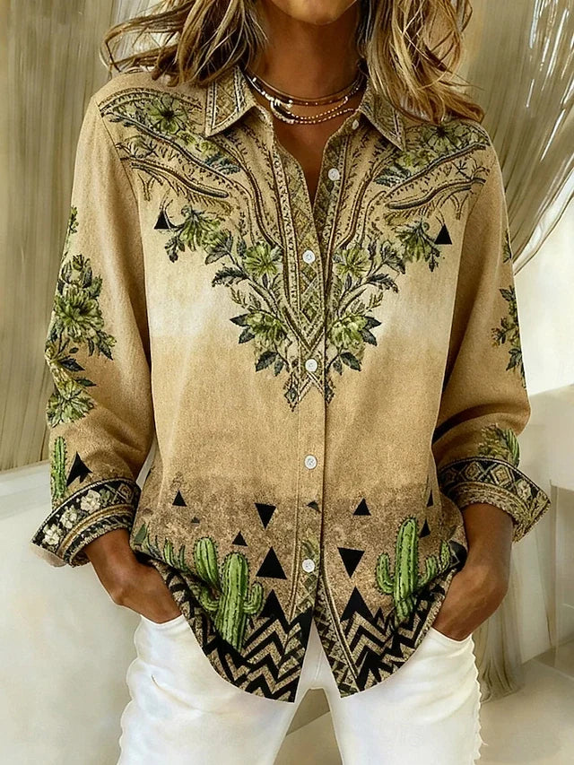 Savannah™ | Vintage Blue Floral Embroidered Blouse