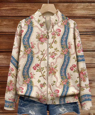 Araminta™ | Vintage Rose Zip Cardigan