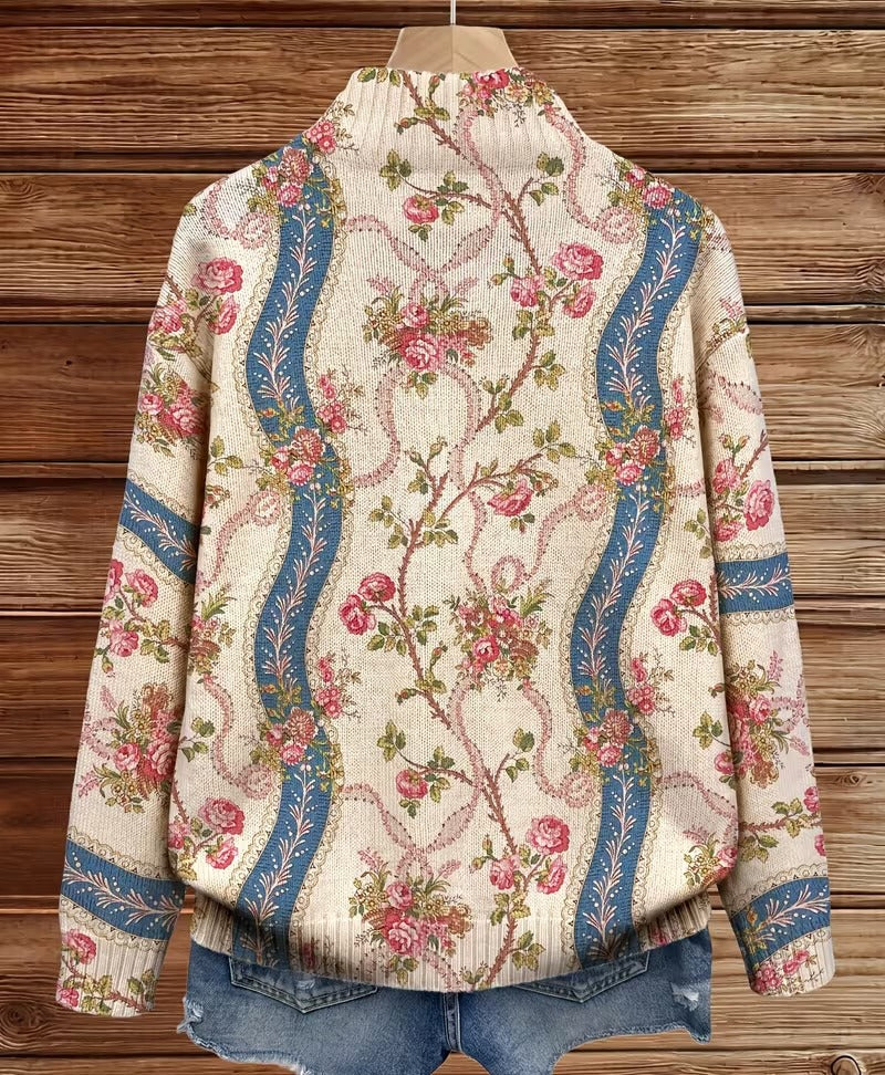 Araminta™ | Vintage Rose Zip Cardigan