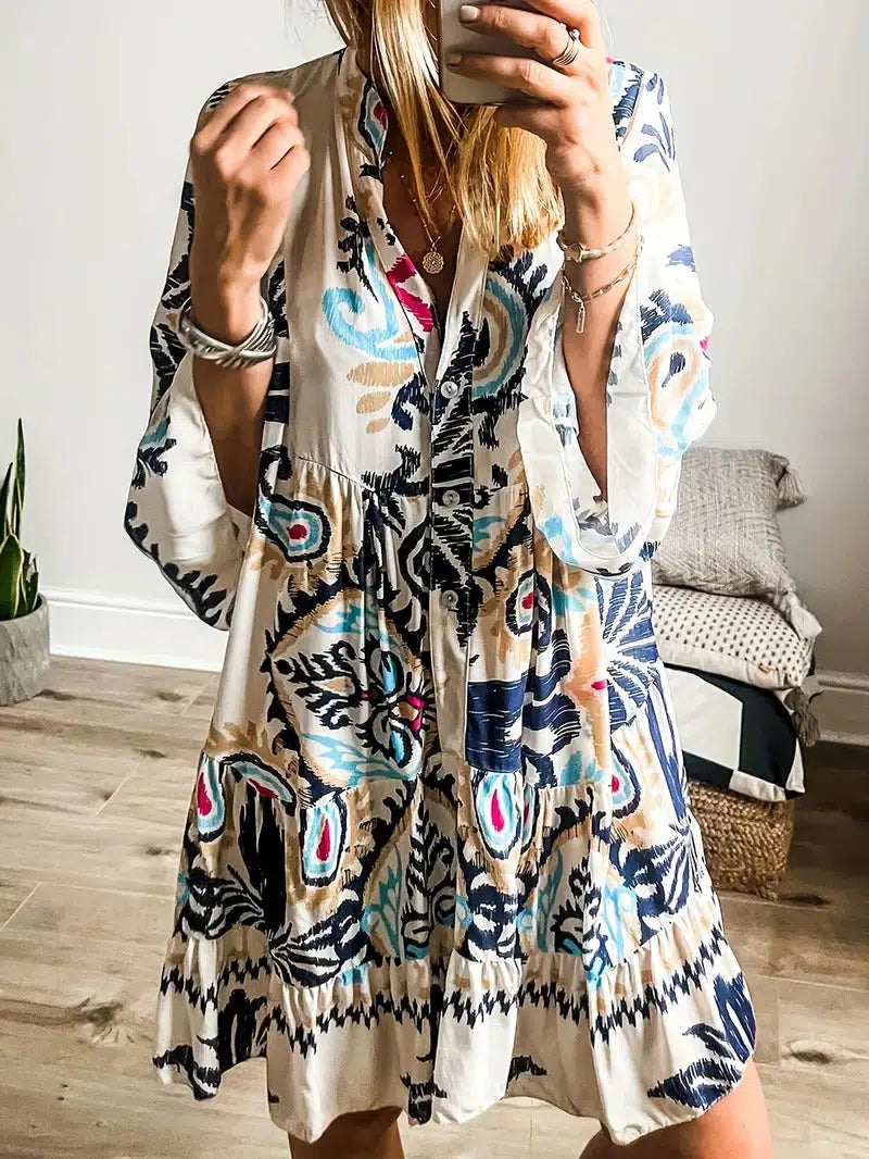 Elvira| Vestido Estampado Boho