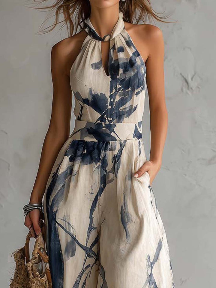 Serenity™ | Coastal Ink Halter Jumpsuit