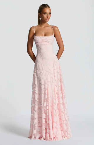 Camille | Bordeaux Lace Evening Gown