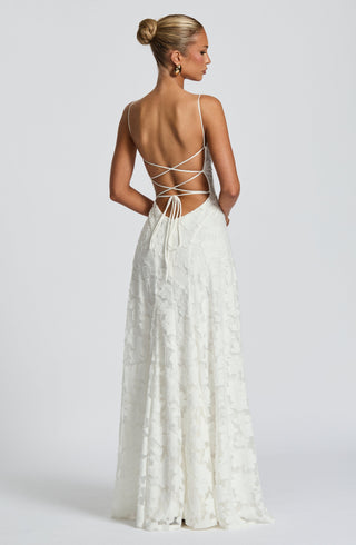 Camille | Bordeaux Lace Evening Gown